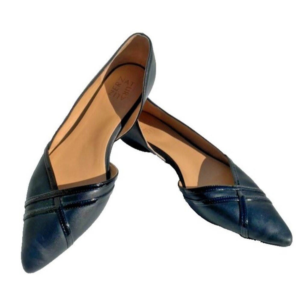 Naturalizer Leather Women’s Kristin Flats Black Pointed Toe  -Size 10M 8UK 41EUR